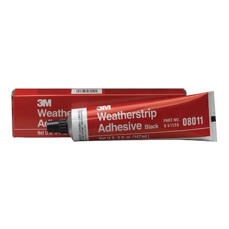 3M Black Weatherstrip Adhesive, 08011, 5 fl oz, Tube -  7010362993